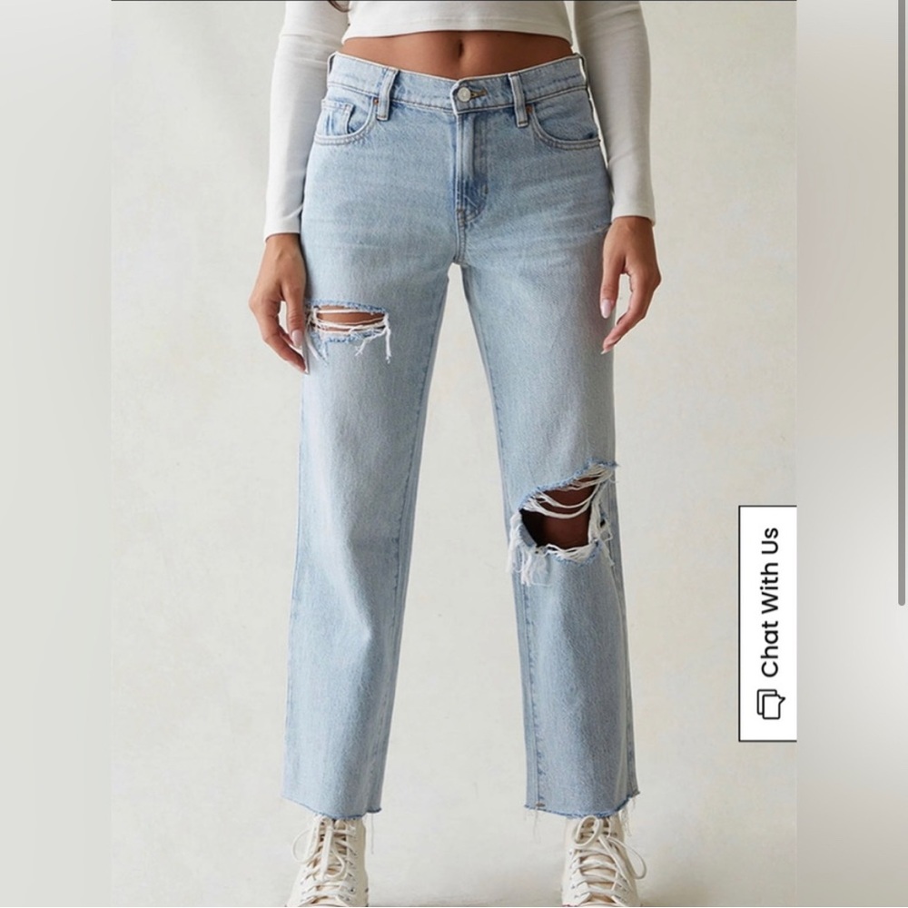 Pacsun Eco Stretch Light Blue Ripped ‘90s straight leg jeans
